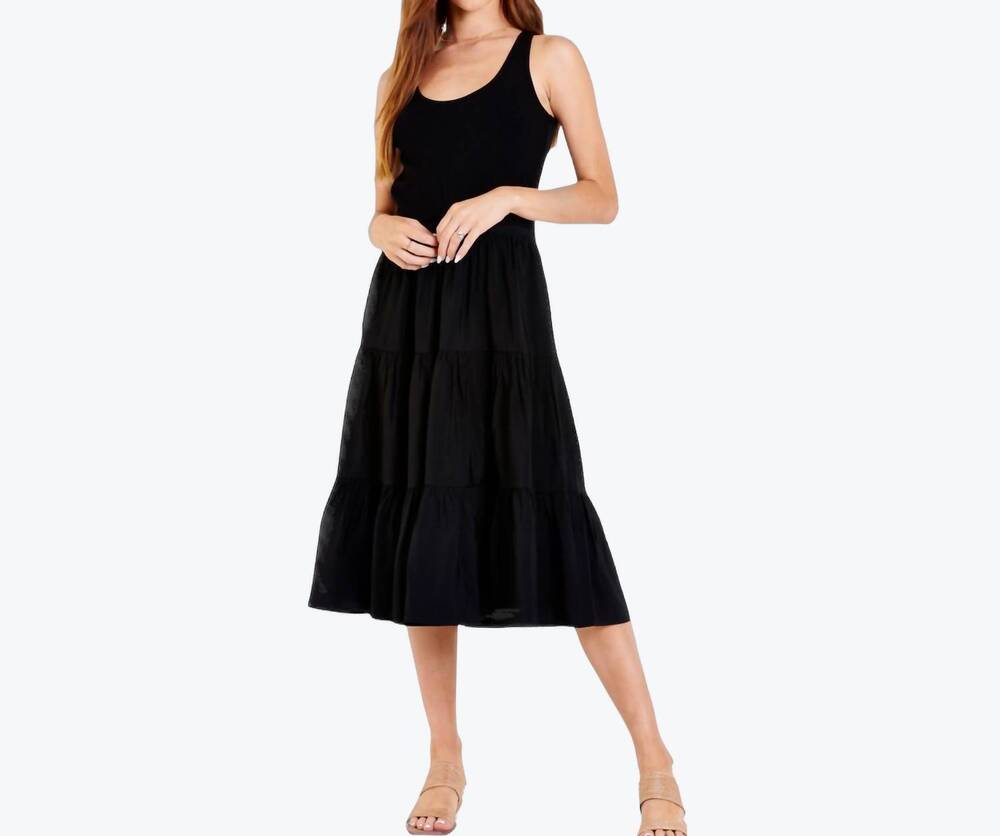 NEW ANOTHER LOVE portia sleeveless midi dress in black